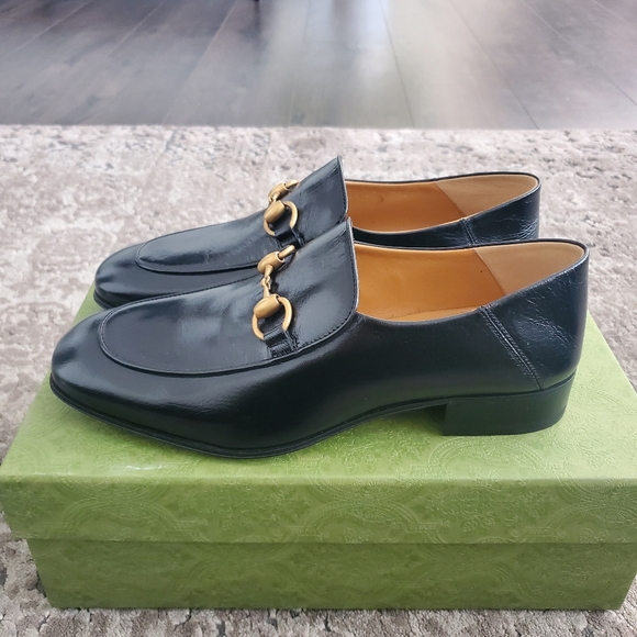 Gucci Jordaan Brixton Mister Horsebit Collapsible-Heel Leather Loafers - Picture 6 of 12